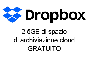 DropBox - 2,5 GB di Spazio di archiviazione Gratuito